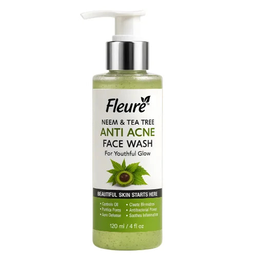 Fleure Neem & Tea Tree Anti Acne Face Wash 120ml