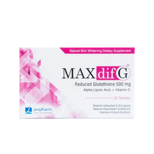 Maxdif G Tablets 20’s – Glutathione 500mg & Vitamin C Buy Online in Pakistan