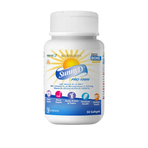 Scotmann’s SunnyD PRO 10000 Vitamin D3 & K2- 30 Softgels