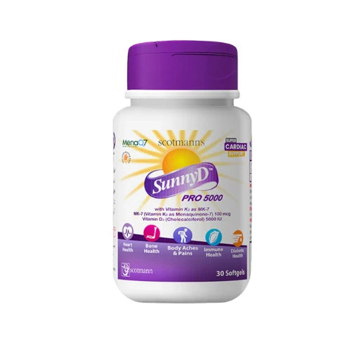Scotmann’s SunnyD PRO 5000 Vitamin D3 & K2- 30 Softgels